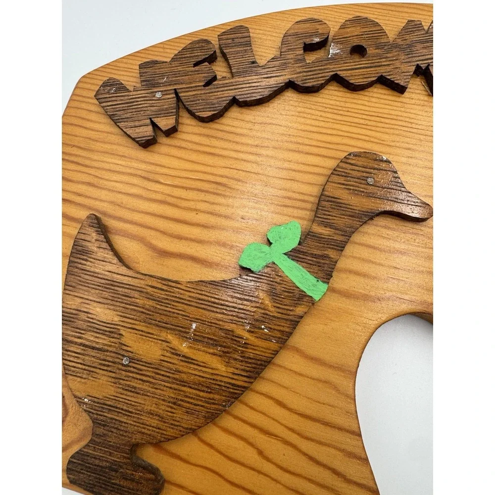 Welcome Friends Geese Wood Plaque